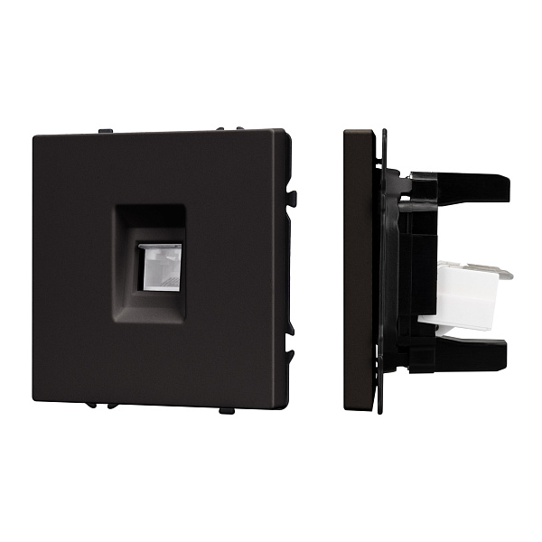 Механизм компьютерной розетки SCT-NOBE-MPC1-SFPL-BK (RJ-45, CAT6) (Arlight, Черный оникс) Lednikoff