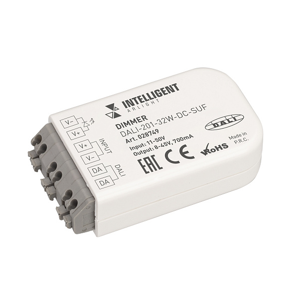 INTELLIGENT ARLIGHT Диммер DALI-201-32W-DC-SUF (8-45V DC, 700mА) (IARL, IP20 Пластик, 3 года) Lednikoff