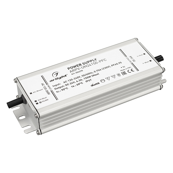 Блок питания ARPV-UH24150-PFC (24V, 6.3A, 150W) (Arlight, IP67 Металл, 7 лет) Lednikoff