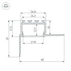 Профиль PLS45-F-HIDE-2000 (Arlight, Алюминий) Lednikoff
