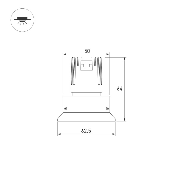 Светильник безрамочный DL-ROTARA-R63-6W Day4000 (Черный RAL9005, 15 deg, 230V) (Arlight, IP20 Металл, 5 лет) Lednikoff