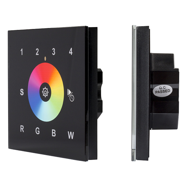 INTELLIGENT ARLIGHT Сенсорная панель DALI-901-11-4G-RGBW-DT8-IN Black (BUS/230V) (IARL, IP20 Пластик, 3 года) Lednikoff