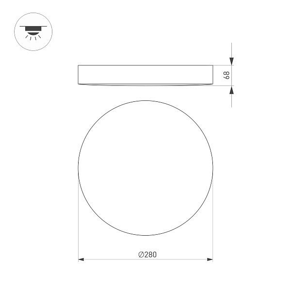 Светильник IM-FLOWER-EMERGENCY-3H-R280-15W Day4000-MIX (BK, 110 deg, 230V) (Arlight, IP54 Пластик, 2 года) Lednikoff