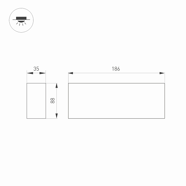 Светильник SP-ORIENT-SURFACE-TC-S186x35-15W Day4000 (WH, 30 deg, 230V) (Arlight, IP20 Металл, 5 лет) Lednikoff
