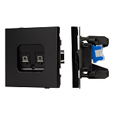 Механизм компьютерной розетки двойной SCT-TENDO-MPC2-PL-BK (RJ-45, CAT6) (Arlight, Черный)