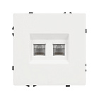 Механизм сдвоенной компьютерной розетки SCT-NOBE-MPC2-SFPL-WH (RJ-45, CAT6) (Arlight, Белый кварц) Lednikoff