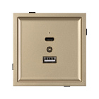 Механизм USB розетки SCT-TENDO-MUAC-SFPL-GD (5V, 3A, QC3) (Arlight, Матовый песочный) Lednikoff