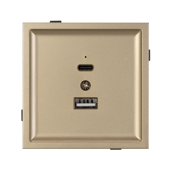 Механизм USB розетки SCT-TENDO-MUAC-SFPL-GD (5V, 3A, QC3) (Arlight, Матовый песочный) Lednikoff