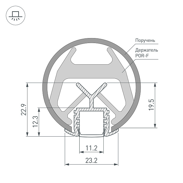 Профиль KLUS-POR-F-1000 ANOD (Arlight, Алюминий) Lednikoff