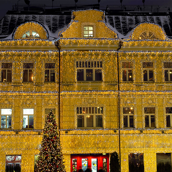 Светодиодная гирлянда ARD-CURTAIN-CLASSIC-2000x9000-CLEAR-2200LED Warm (230V, 120W) (Ardecoled, IP65) Lednikoff