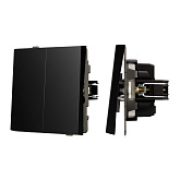 Механизм выключателя двухклавишный непроходной SWT-TENDO-MK02-PL-BK (230V, 10A) (Arlight, Черный)