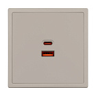 Механизм розетки с быстрой USB зарядкой SCT-NOBE-MUAC-SFPL-FC-CA (65W, QC3) (Arlight, Кашемир) Lednikoff