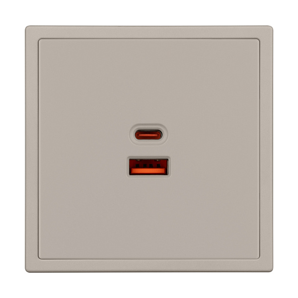 Механизм розетки с быстрой USB зарядкой SCT-NOBE-MUAC-SFPL-FC-CA (65W, QC3) (Arlight, Кашемир) Lednikoff