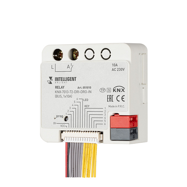 INTELLIGENT ARLIGHT Релейный модуль KNX-7013-72-DRI-DRO-IN (BUS, 1x10A) (IARL, IP20 Пластик, 2 года) Lednikoff