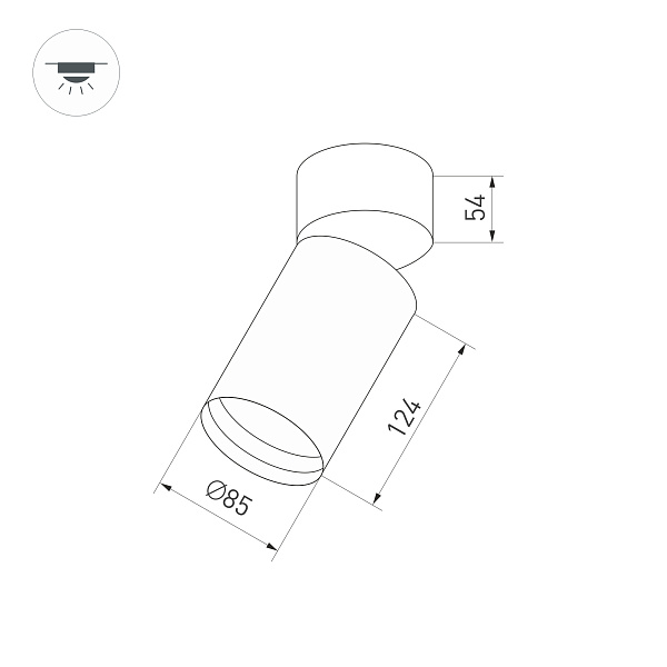 Корпус SP-POLO-SURFACE-FLAP-R85 (BK, 1-3, 350mA) (Arlight, IP20 Металл, 3 года) Lednikoff
