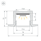 Профиль SL-SLIM-H13M-F25-2000 BLACK (Arlight, Алюминий) Lednikoff