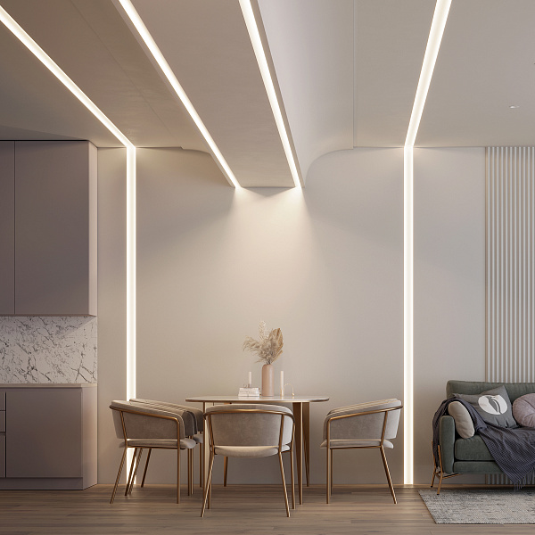 Профиль FANTOM-W45-BEVEL-2000 WHITE (Arlight, Алюминий) Lednikoff