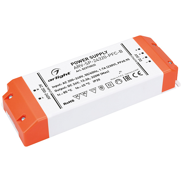 Блок питания ARV-SP-24320-PFC-B (24V, 13.3A, 320W) (Arlight, IP20 Пластик, 5 лет) Lednikoff