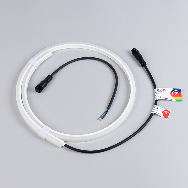 Светодиодная лента герметичная WAVE-TOP-PU-H120-10x10mm 24V RGB (10 W/m, IP68, 1m, wire x1) (Arlight, Вывод боковой, 3 года)