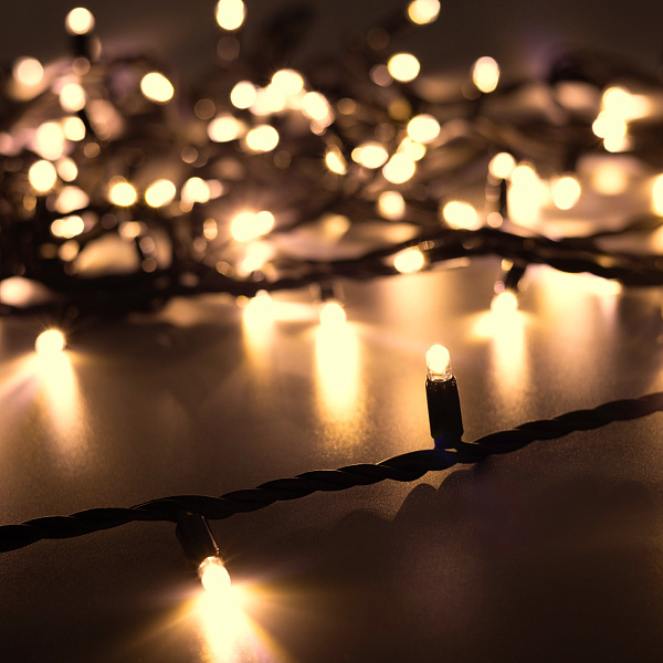 Светодиодная гирлянда Нить ARD-CLASSIC-10000-BLACK-100LED-STD Warm (230V, 7W) (Ardecoled, IP65) Lednikoff