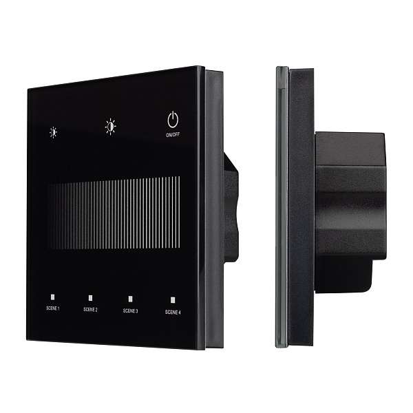 INTELLIGENT ARLIGHT Сенсорная панель SMART-DALI-301-11-1G-4SC-DT6 Черная (230V, встраиваемая, 2.4G) (IARL, IP20 Пластик, 5 лет) Lednikoff