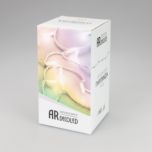 Светодиодная гирлянда ARD-STRING-CLASSIC-20000-BLACK-200LED-MILK-SYNC RGB (230V, 13W) (Ardecoled, IP65) Lednikoff