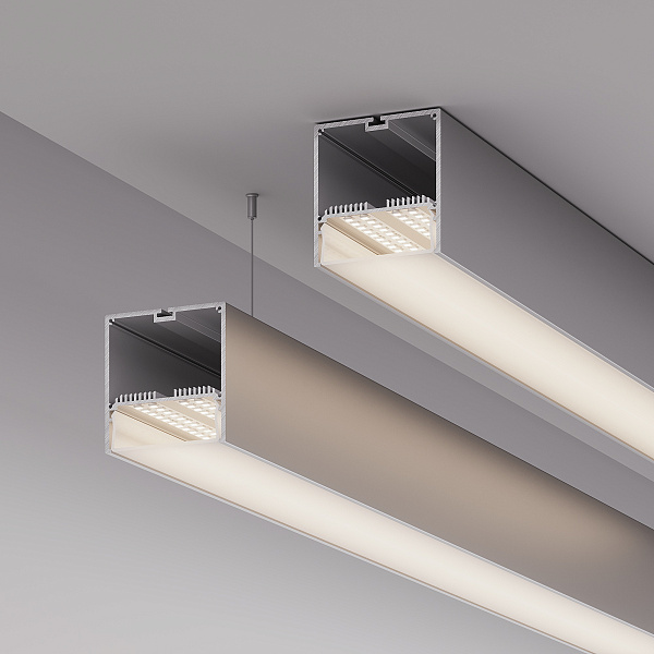 Профиль с экраном SL-LINE-7477-2500 ANOD+OPAL (Arlight, Алюминий) Lednikoff