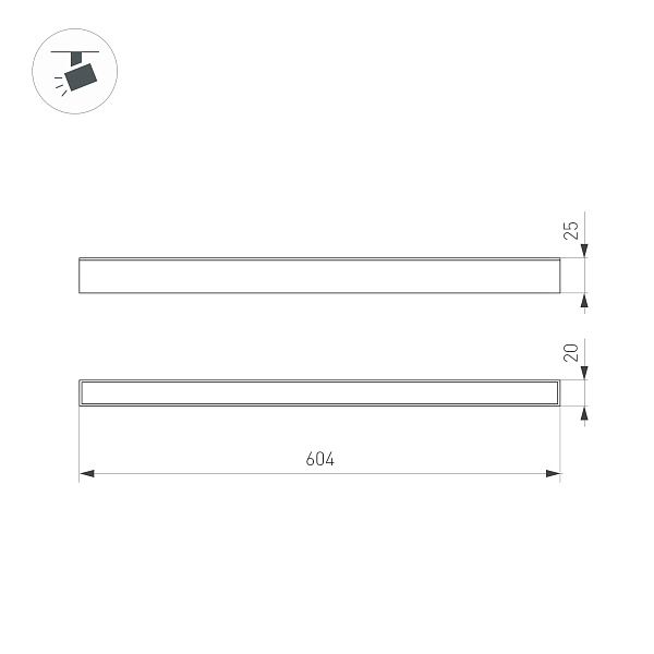 Светильник MAG-FLAT-25-L600-18W Warm3000 (BK, 100 deg, 24V, DALI) (Arlight, IP20 Металл, 5 лет)