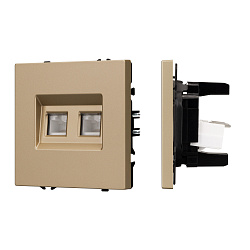 Механизм сдвоенной телефонной розетки SCT-NOBE-MTL2-SFPL-GD (RJ-11, 4C) (Arlight, Золотой песок)