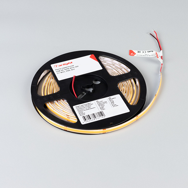 Светодиодная лента герметичная COB-SE-X378-8mm 24V Warm2700 (11 W/m, IP65, 5m) (Arlight, -) Lednikoff