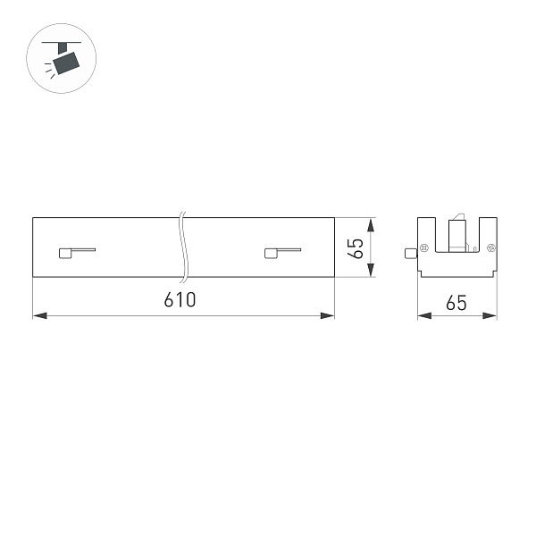 Светильник LGD-LUNGO-4TR-L600-20W-30W Warm3000 (Белый, двойной асимметричный 2х20 deg, 230V) (Arlight, IP20 Металл, 5 лет)