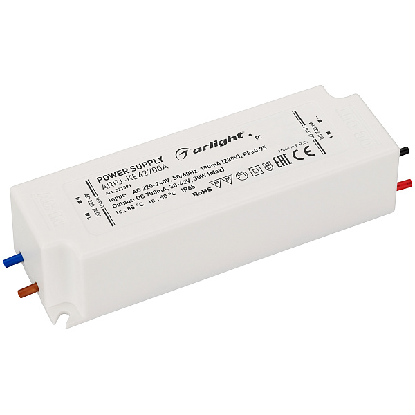 Блок питания ARPJ-KE42700A (30W, 700mA, PFC) (Arlight, IP65 Пластик, 5 лет) Lednikoff