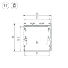 Профиль LINE-S-3535-2000 ANOD (Arlight, Алюминий) Lednikoff