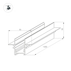 Трек встраиваемый MAG-TRACK-2538-FDW-1000 (BK, 5LN) (Arlight, IP20 Металл, 5 лет)