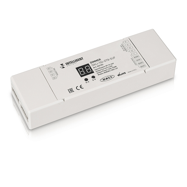 INTELLIGENT ARLIGHT Диммер DALI-104-DT8-SUF (12-36V, RGBW/MIX/XY, 4х5А) (IARL, IP20 Пластик, 3 года) Lednikoff
