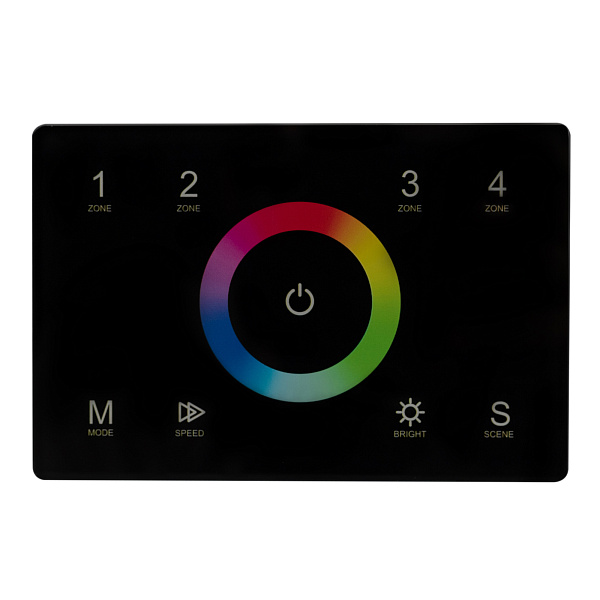 Панель Sens SMART-P83-RGB Black (230V, 4 зоны, 2.4G) (Arlight, IP20 Пластик, 5 лет) Lednikoff