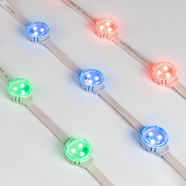 Модуль управляемый SOLEX-SPI-3535-3-12V RGB 120deg (D30x16mm, 0.75W, IP67) (Arlight, Пластик, 3 года) Lednikoff