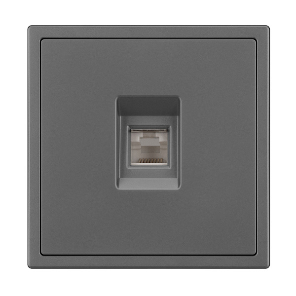 Механизм компьютерной розетки SCT-NOBE-MPC1-SFPL-GR (RJ-45, CAT6) (Arlight, Серый базальт) Lednikoff