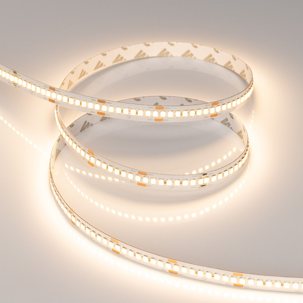 Светодиодная лента RT-A240-10mm 24V Warm3000 (22 W/m, IP20, 2835, 5m) (Arlight, высок.эфф.150 лм/Вт) Lednikoff