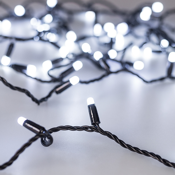 Светодиодная гирлянда ARD-STRING-CLASSIC-10000-BLACK-100LED-MILK-STD White (230V, 7W) (Ardecoled, IP65) Lednikoff