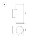 Светильник настенный LGD-WALDER-R106-2x18W Day4000-MIX (Черный, 40 deg, 230V) (Arlight, IP65 Металл, 5 лет) Lednikoff