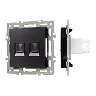Механизм компьютерной розетки двойной SCT-MPC2-PL-BK (RJ-45, CAT6) (Arlight, -) Lednikoff
