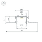 Профиль FANTOM-BENT-W23-SIDE-2000 ANOD (Arlight, Алюминий) Lednikoff