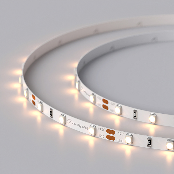 Светодиодная лента RT 2-5000 12V Warm2700 5mm (3528, 300 LED, LUX) (Arlight, 4.8 Вт/м, IP20) Lednikoff