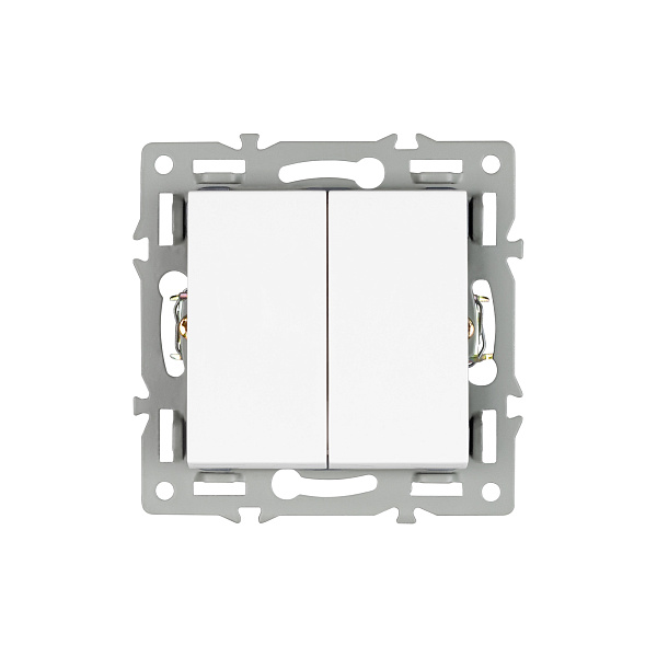 Механизм выключателя двухклавишный проходной SWT-MKP2-PL-WH (250V, 16A) (Arlight, -) Lednikoff