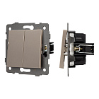Механизм выключателя двухклавишный непроходной SWT-MK02-PL-GD-V (250V, 10A) (Arlight, -) Lednikoff