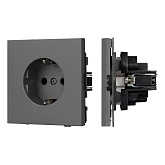 Механизм электрической розетки SCT-TENDO-MEU1-SFPL-GR (230V, 16A) (Arlight, Матовый графитовый)