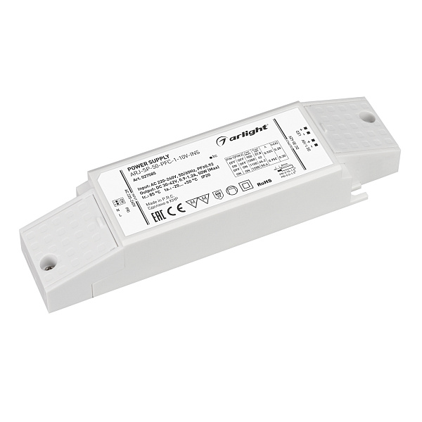 Блок питания ARJ-SP-50-PFC-1-10V-INS (50W, 900-1200mA) (Arlight, IP20 Пластик, 5 лет) Lednikoff