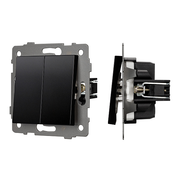 Механизм выключателя двухклавишный непроходной SWT-MK02-PL-BK-V (250V, 10A) (Arlight, -) Lednikoff