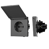 Механизм розетки влагозащищённый SCT-TENDO-MCP-SFPL-GR (230V, 16A) (Arlight, Матовый графитовый)